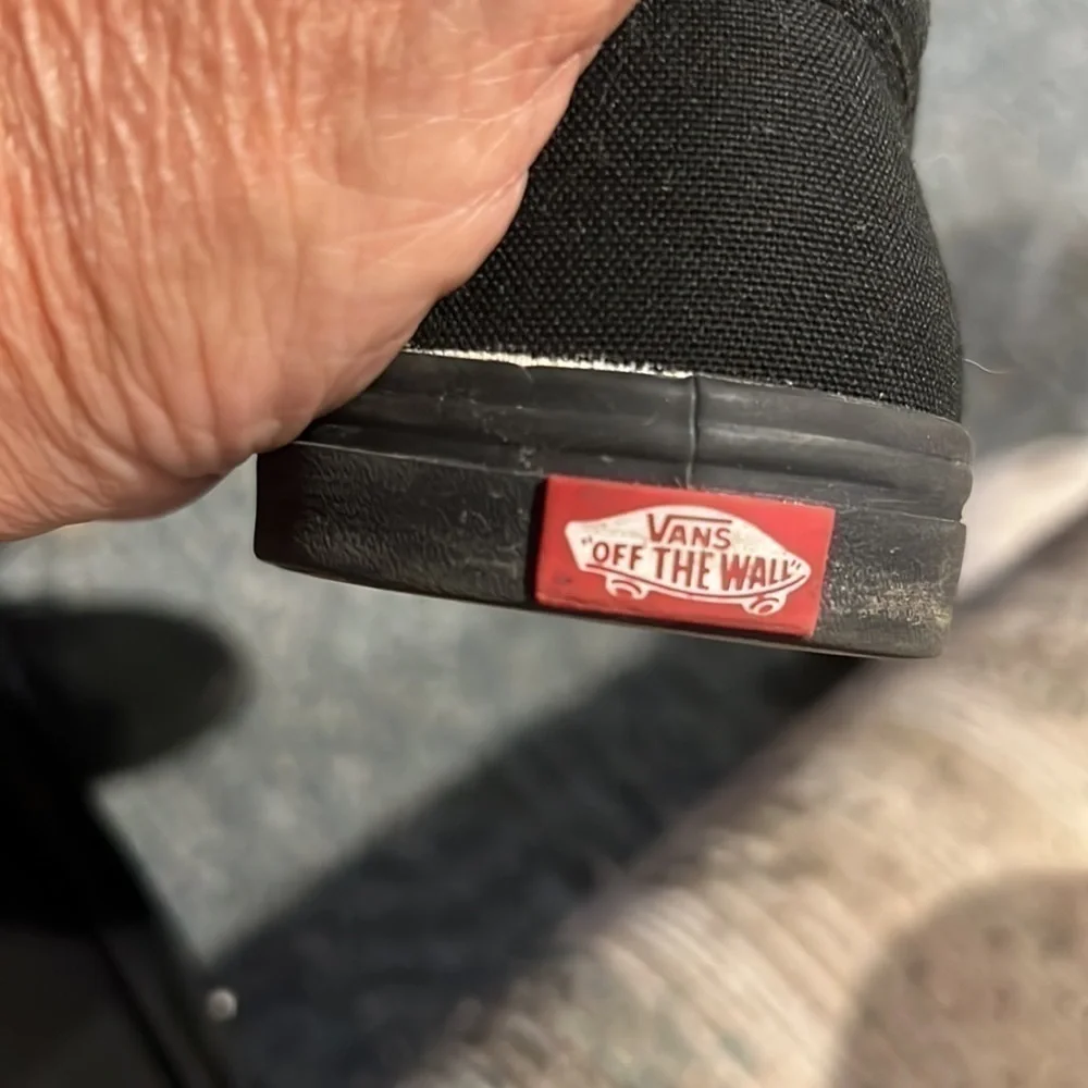 Vans BLACK Canvas Low Top Sneakers Size 9